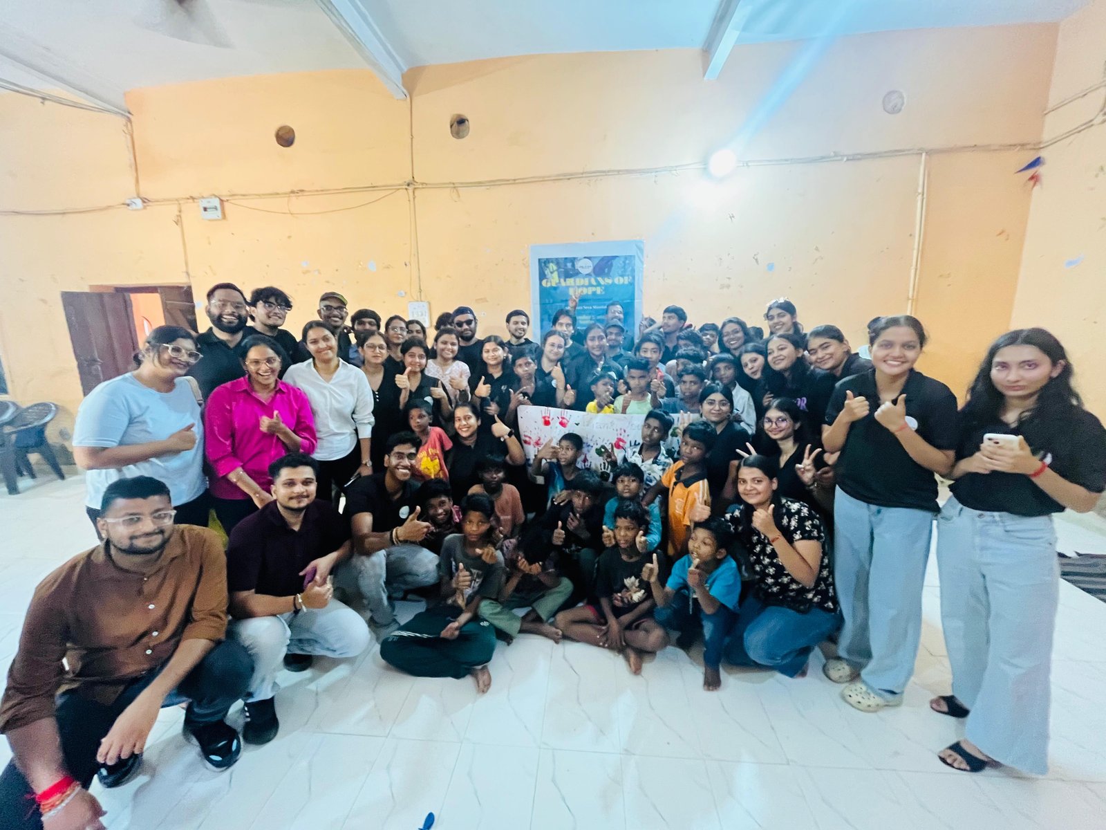 WUIF volunteers and students together